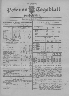 Posener Tageblatt. Handelsblatt 1906.04.18 Jg.45