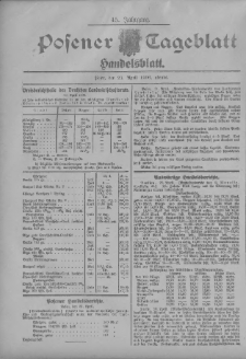 Posener Tageblatt. Handelsblatt 1906.04.21 Jg.45