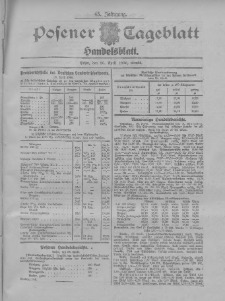 Posener Tageblatt. Handelsblatt 1906.04.26 Jg.45