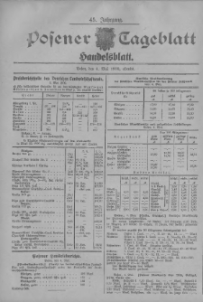 Posener Tageblatt. Handelsblatt 1906.05.04 Jg.45