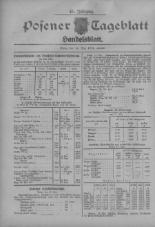 Posener Tageblatt. Handelsblatt 1906.05.14 Jg.45