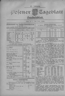 Posener Tageblatt. Handelsblatt 1906.05.17 Jg.45