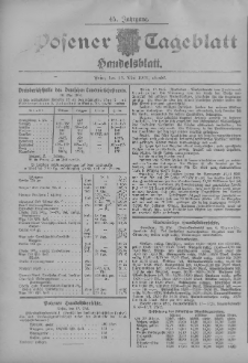 Posener Tageblatt. Handelsblatt 1906.05.19 Jg.45