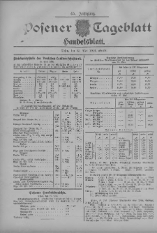 Posener Tageblatt. Handelsblatt 1906.05.23 Jg.45