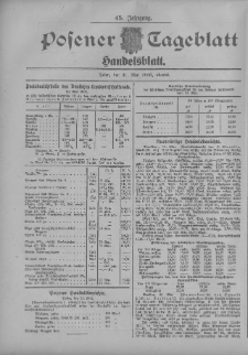 Posener Tageblatt. Handelsblatt 1906.05.31 Jg.45