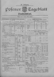 Posener Tageblatt. Handelsblatt 1906.06.01 Jg.45