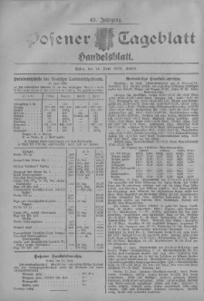 Posener Tageblatt. Handelsblatt 1906.06.14 Jg.45