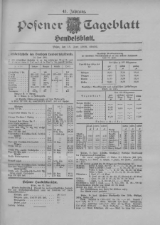 Posener Tageblatt. Handelsblatt 1906.06.15 Jg.45