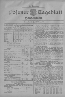 Posener Tageblatt. Handelsblatt 1906.06.16 Jg.45