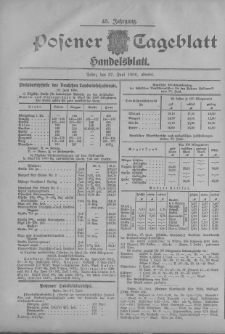 Posener Tageblatt. Handelsblatt 1906.06.27 Jg.45