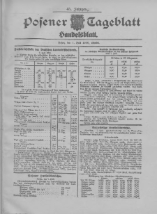 Posener Tageblatt. Handelsblatt 1906.07.07 Jg.45