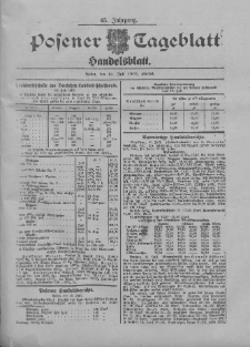 Posener Tageblatt. Handelsblatt 1906.07.19 Jg.45