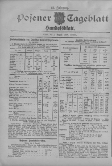 Posener Tageblatt. Handelsblatt 1906.08.01 Jg.45