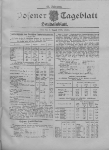 Posener Tageblatt. Handelsblatt 1906.08.06 Jg.45