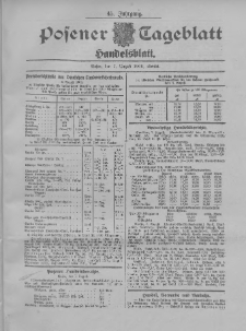 Posener Tageblatt. Handelsblatt 1906.08.07 Jg.45