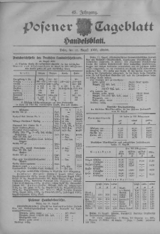 Posener Tageblatt. Handelsblatt 1906.08.13 Jg.45