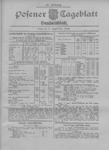 Posener Tageblatt. Handelsblatt 1906.08.15 Jg.45