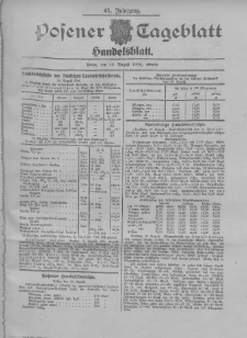Posener Tageblatt. Handelsblatt 1906.08.16 Jg.45