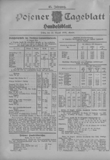Posener Tageblatt. Handelsblatt 1906.08.22 Jg.45