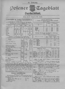Posener Tageblatt. Handelsblatt 1906.08.24 Jg.45