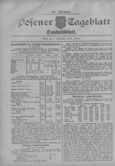 Posener Tageblatt. Handelsblatt 1906.09.01 Jg.45