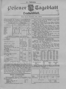 Posener Tageblatt. Handelsblatt 1906.09.08 Jg.45