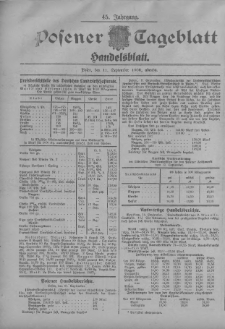 Posener Tageblatt. Handelsblatt 1906.09.11 Jg.45