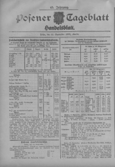 Posener Tageblatt. Handelsblatt 1906.09.12 Jg.45