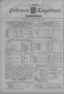 Posener Tageblatt. Handelsblatt 1906.09.14 Jg.45