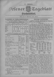 Posener Tageblatt. Handelsblatt 1906.09.20 Jg.45