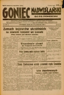 Goniec Nadwiślański: Głos Pomorski: Niezależne pismo poranne, poświęcone sprawom stanu średniego 1933.10.24 Nr245