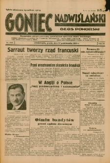 Goniec Nadwiślański: Głos Pomorski: Niezależne pismo poranne, poświęcone sprawom stanu średniego 1933.10.27 Nr248
