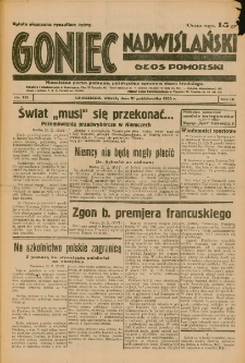 Goniec Nadwiślański: Głos Pomorski: Niezależne pismo poranne, poświęcone sprawom stanu średniego 1933.10.31 Nr251