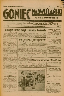 Goniec Nadwiślański: Głos Pomorski: Niezależne pismo poranne, poświęcone sprawom stanu średniego 1933.11.03 Nr253