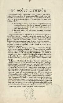 Do og&oacute;łu Litwin&oacute;w