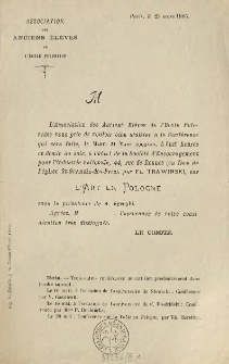 [Zaproszenie Inc.:] " L'Association des Anciens El&egrave;ves de l'Ecole Polonaise vous prie de vouloir bien assister ..."