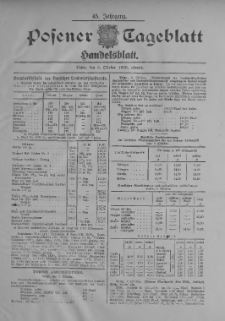 Posener Tageblatt. Handelsblatt 1906.10.08 Jg.45