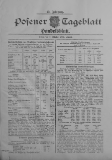 Posener Tageblatt. Handelsblatt 1906.10.09 Jg.45