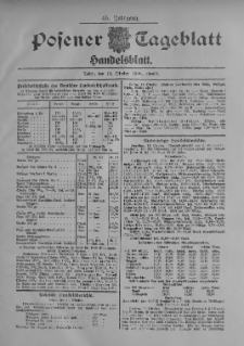 Posener Tageblatt. Handelsblatt 1906.10.11 Jg.45