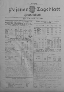 Posener Tageblatt. Handelsblatt 1906.10.12 Jg.45