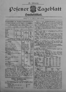 Posener Tageblatt. Handelsblatt 1906.10.13 Jg.45