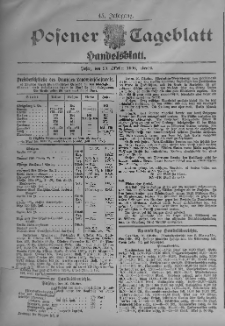 Posener Tageblatt. Handelsblatt 1906.10.20 Jg.45