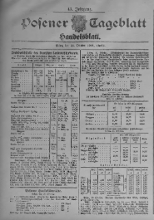 Posener Tageblatt. Handelsblatt 1906.10.22 Jg.45