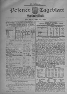 Posener Tageblatt. Handelsblatt 1906.10.25 Jg.45