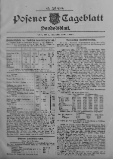 Posener Tageblatt. Handelsblatt 1906.11.01 Jg.45