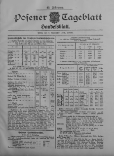 Posener Tageblatt. Handelsblatt 1906.11.07 Jg.45
