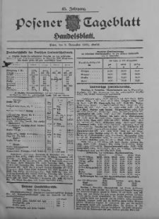 Posener Tageblatt. Handelsblatt 1906.11.08 Jg.45