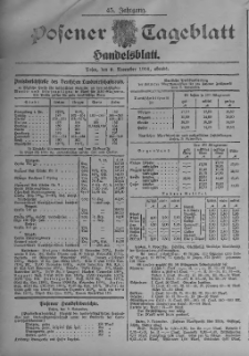 Posener Tageblatt. Handelsblatt 1906.11.09 Jg.45