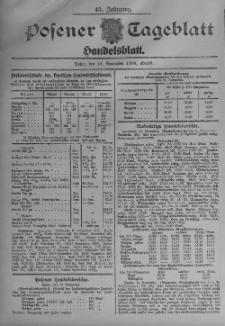 Posener Tageblatt. Handelsblatt 1906.11.13 Jg.45