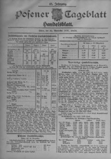 Posener Tageblatt. Handelsblatt 1906.11.22 Jg.45